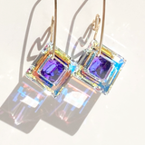 Versatile Large Square Crystal Earring Collection -