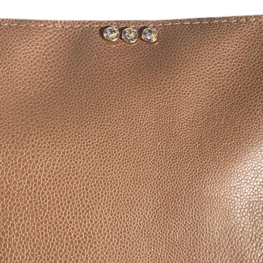 3 clear crystals on bag