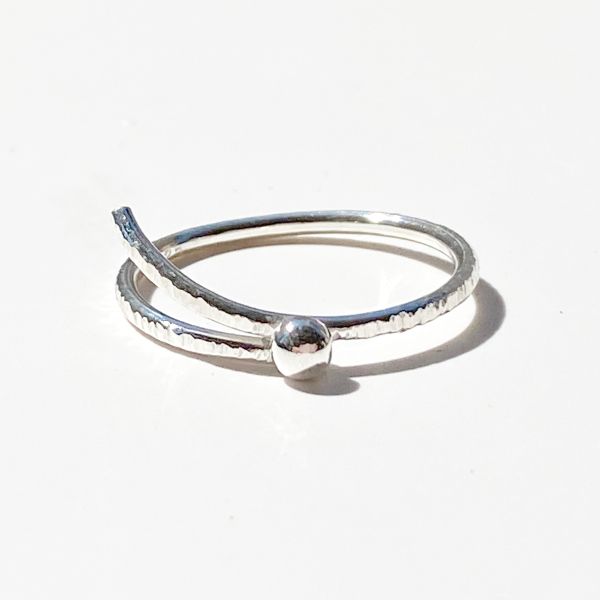 Argentium® Silver Caviar Ring Collection - Daring Size 11