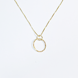 All 14 Karat Gold Dainty Textured Mini Pendant Necklace