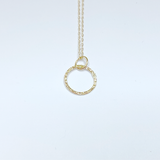 All 14 Karat Gold Pebble Textured Mini Pendant Necklace