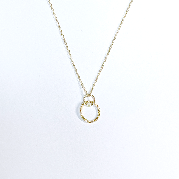 All 14 Karat Gold Classic Textured Pendant Necklace