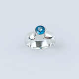 Argentium® Silver Topaz Ring - Blue Beauty