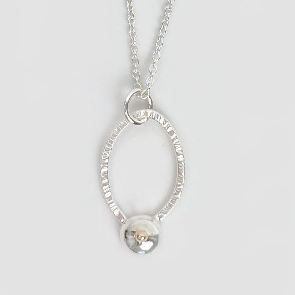 Argentium Silver Pendant Necklace - 14 Karat Caviar