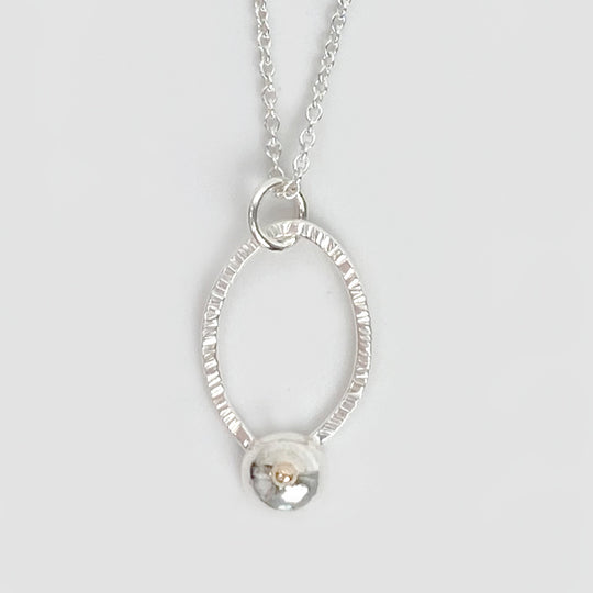Argentium Silver Pendant Necklace - 14 Karat Caviar