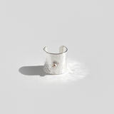 Argentium Silver Modern Textured Design Ear Cuff Collection - 14 Karat Caviar II