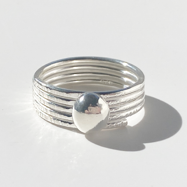 Argentium® Silver Ring- Large Caviar Dreams