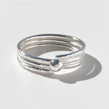 Argentium® Silver Caviar Ring Collection - Closed Spiral Size 6.5