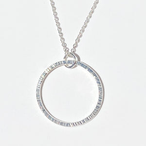 Argentium Silver Circular Pendant Necklace Collection - Classic Textured