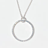 Argentium Silver Circular Pendant Necklace Collection - Classic Textured