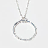 Argentium Silver Circular Pendant Necklace Collection - Partial Textured 