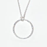 Argentium Silver Circular Pendant Necklace Collection - Pebble Textured