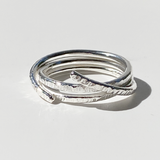 Argentium® Silver Textured Crossover Ring - Ring Size10.25