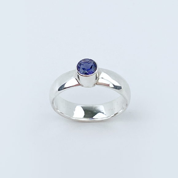 Argentium Silver Iolite Ring - Violet Beauty