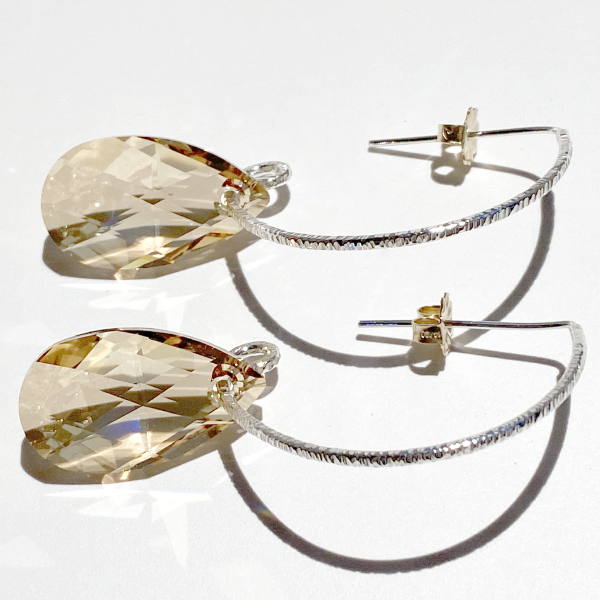 Crystal hoop sales earrings large