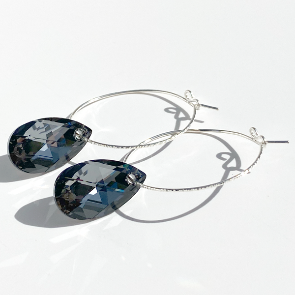 Argentium® Silver Lisa Crystal Hoop Earrings | Jewelry Made in California
