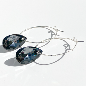 Argentium® Silver Lisa Crystal Hoop Earrings