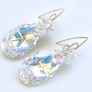 Queen Cari Lavish Iridescent Crystal Earrings