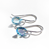 Argentium Silver Mini Crystal Earrings - Aquamarine