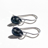 Argentium Silver Mini Crystal Earrings - Gray