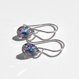 Argentium Silver Mini Crystal Earrings - Purple Unicorn