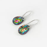 Elegant Crystal Modern Rainbow Pear Earrings - Argentium Silver