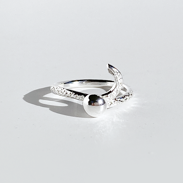 Argentium® Silver Caviar Textured Band Ring - Daring