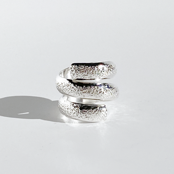 Argentium® Silver Wide Textured Band Ring