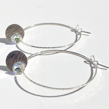 Argentium® Silver Iridescent Eye Catching Crystal Hoop Earrings Collection -