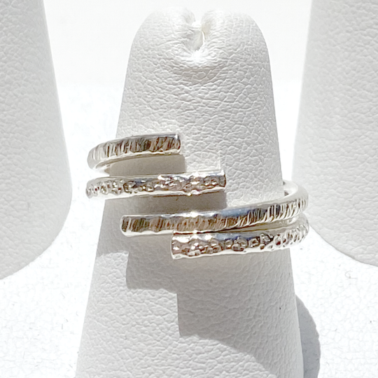 Argentium® Silver Open Stack Ring Collection - 6.75 | Multi Texture