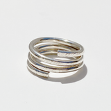 Argentium® Silver Textured Thick Band Ring Collection - Ring Size 10.25