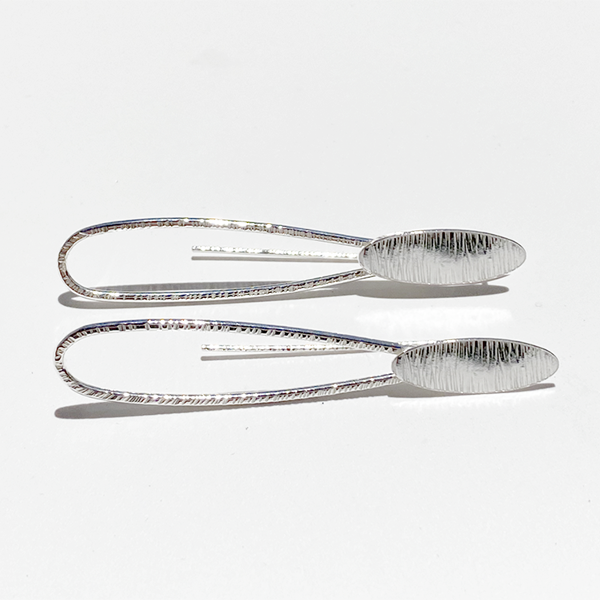 Argentium Silver Modern Oval Design Earrings - Classic 2.5 Length | Jewelry Made in California