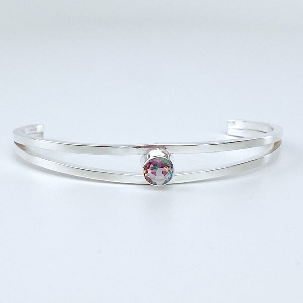 Argentium® Silver Cuff Bracelet - Mystical Topaz