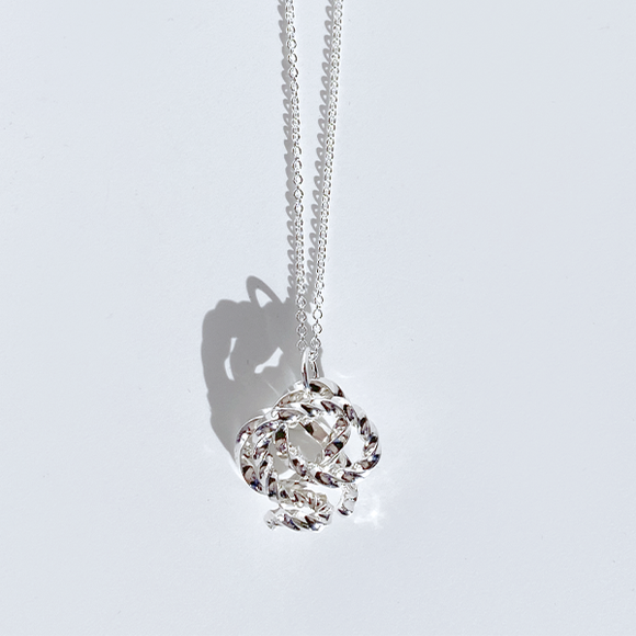 Argentium Silver Braided Pendant Necklace