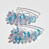 Argentium Silver Crystal Cluster Earrings - Unicorn