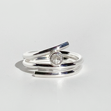 Argentium® Silver White Sapphire Ring - Classic