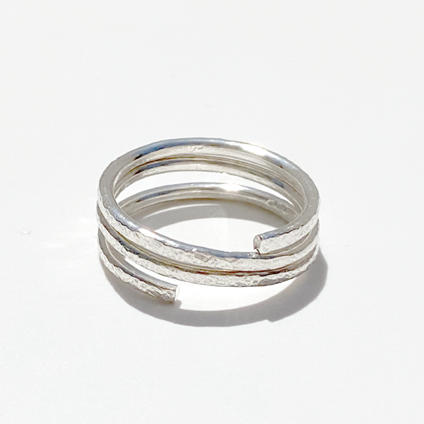 Argentium® Silver Textured Perfect Spiral Band Collection