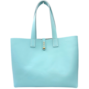 Baby Blue Leather Tote - Over The Shoulder Bag 90