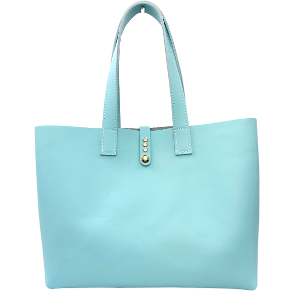 Baby Blue Leather Tote - Office Bag 86 – MONOLISA