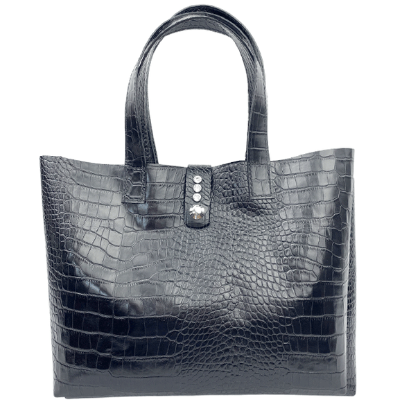 Italian Leather Carry Tote - Croc Bag 102