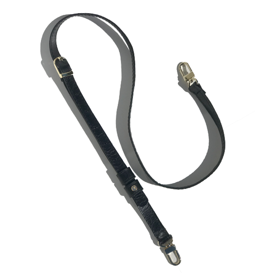 Black Italian Leather Adjustable Strap – (Bag 61)