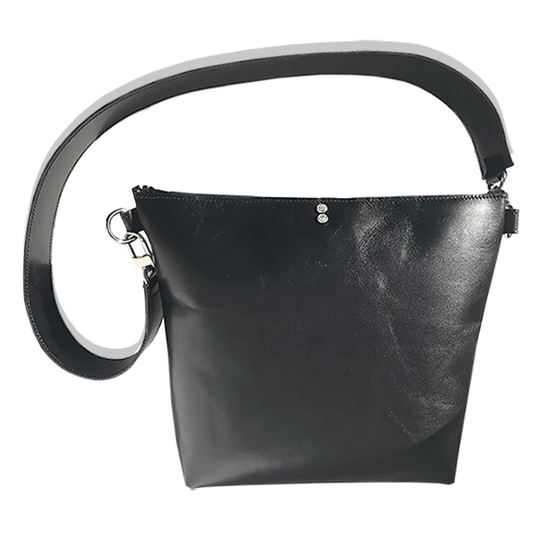 Black Italian Leather Strap Bag 7 – Featuring 2 Swarovski