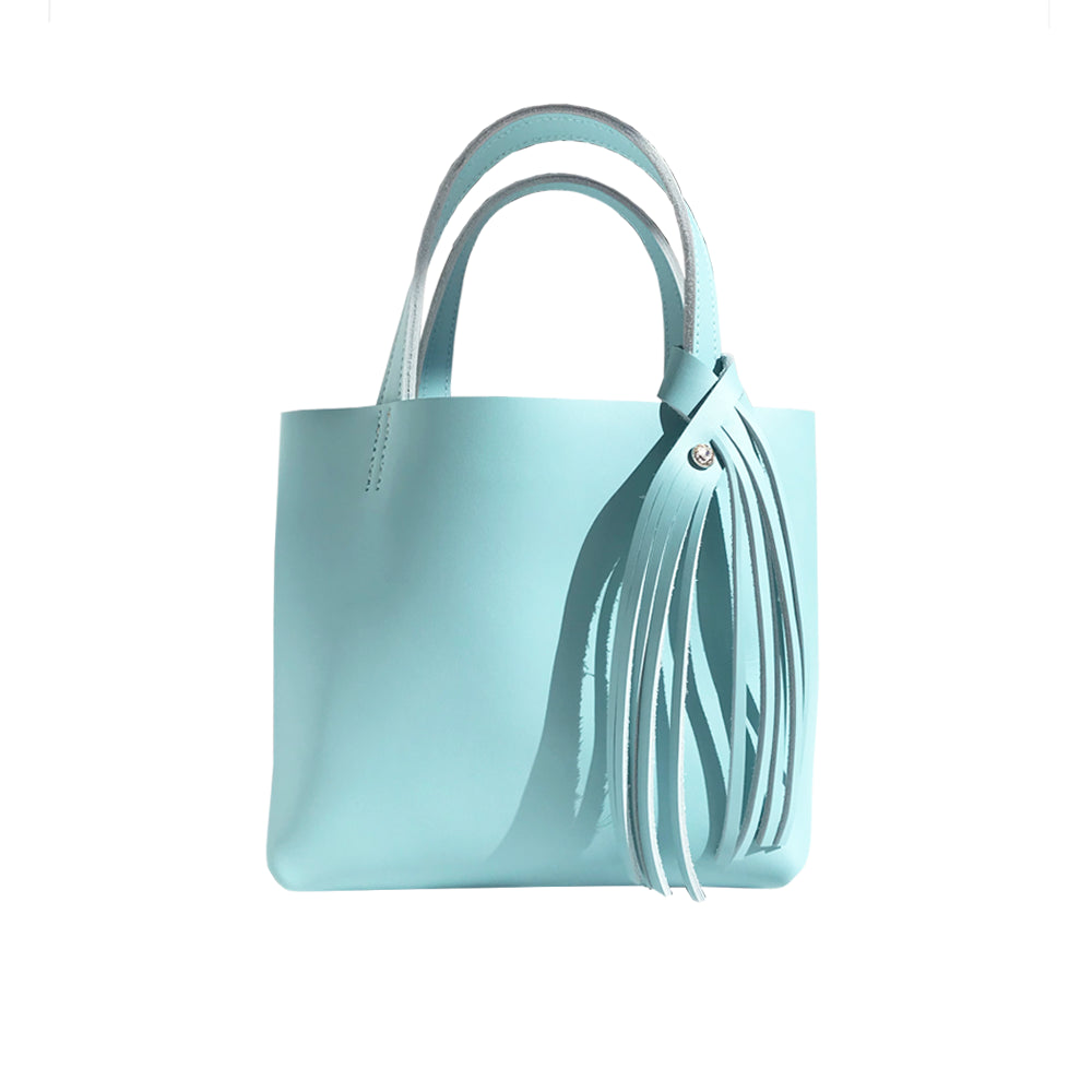 Bride Blue Leather Mini Tote 14 – Crystal 