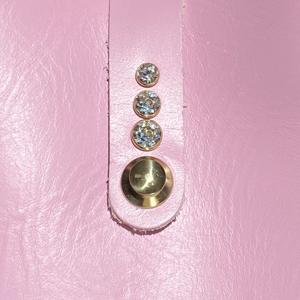 Closure Element on Pink Leather Shopper Tote - Bag 89