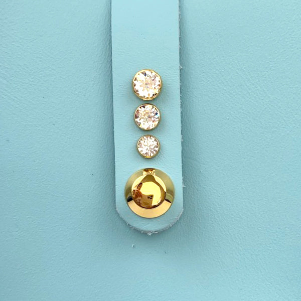 Crystal Closure Element for Baby Blue Leather Tote - Over The Shoulder Bag 91