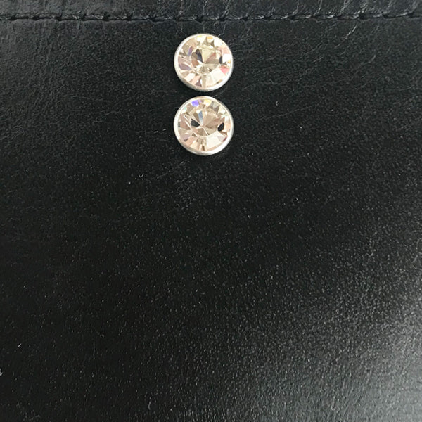 Clear Crystal Stones in Silver Mounting