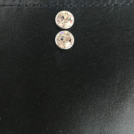 Clear Crystal Stones in Silver Mounting