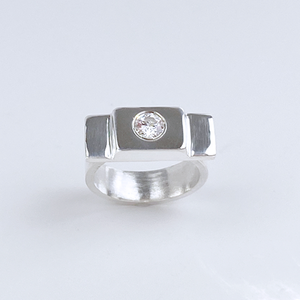 Sterling Silver Gemstone Thick Ring - Lavish Style