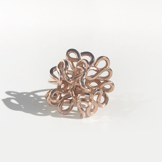 Rings Made in California - Hand Sculpted 14k Rose Gold - Ultra Goddess Flower