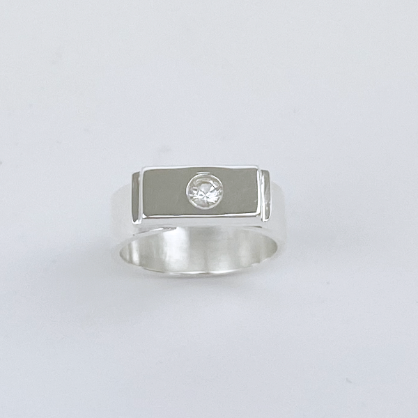 Sterling Silver White Sapphire Ring - Graceful